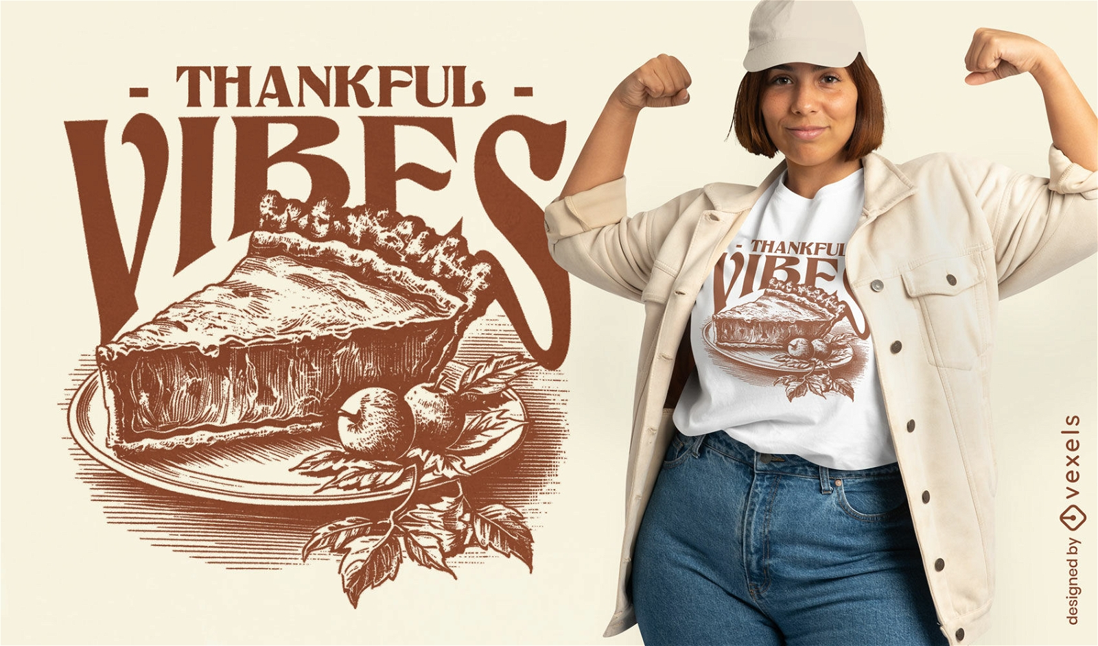 Heidelbeerkuchen-Thanksgiving-Essen-T-Shirt PSD