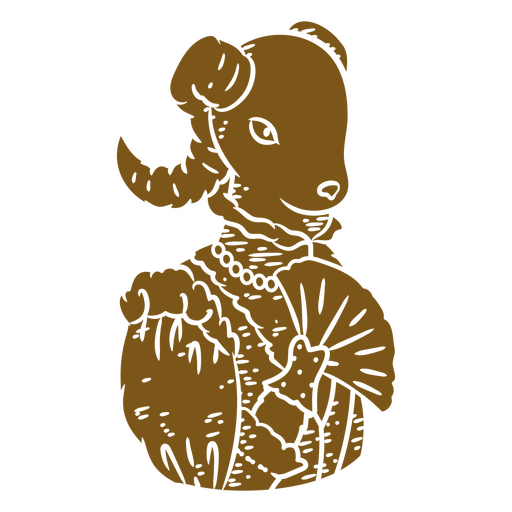 Ilustração de cabra em estilo vitoriano Desenho PNG