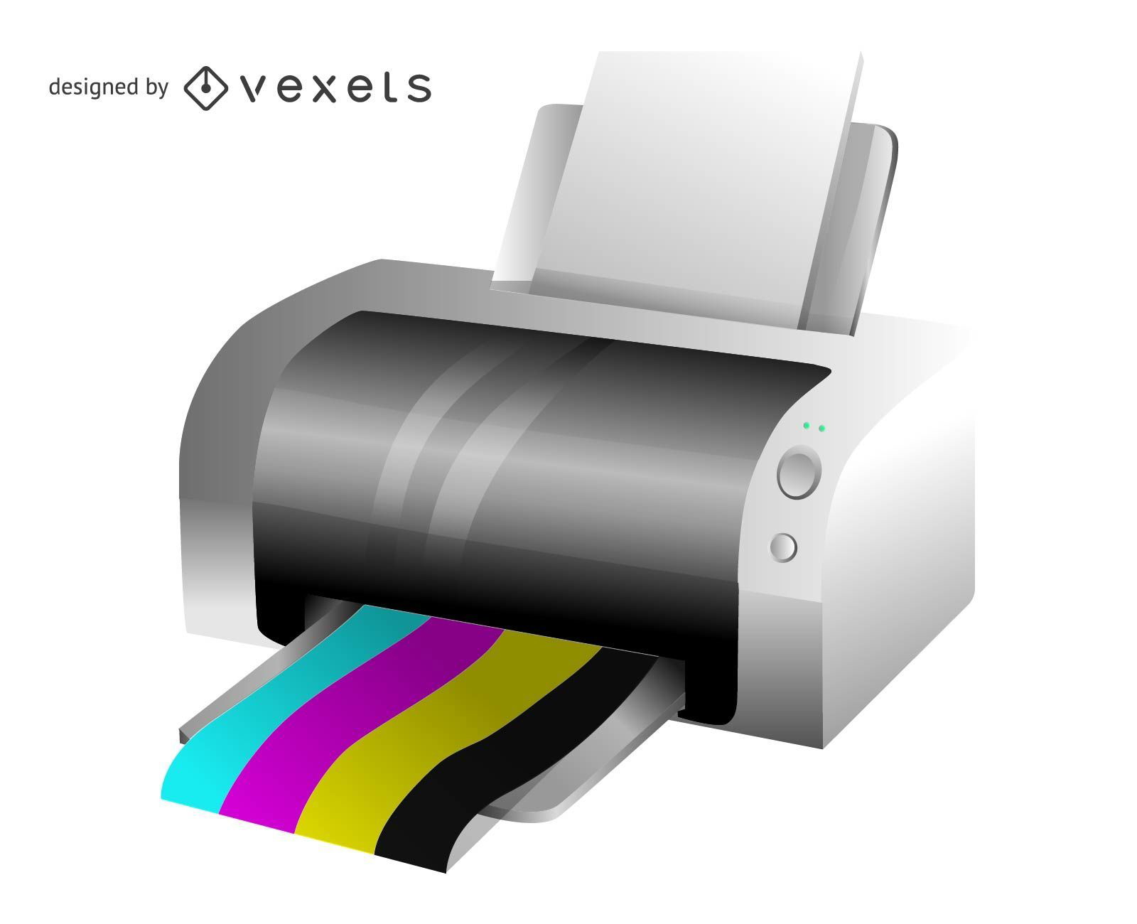 3D-Vektordrucker-Illustration