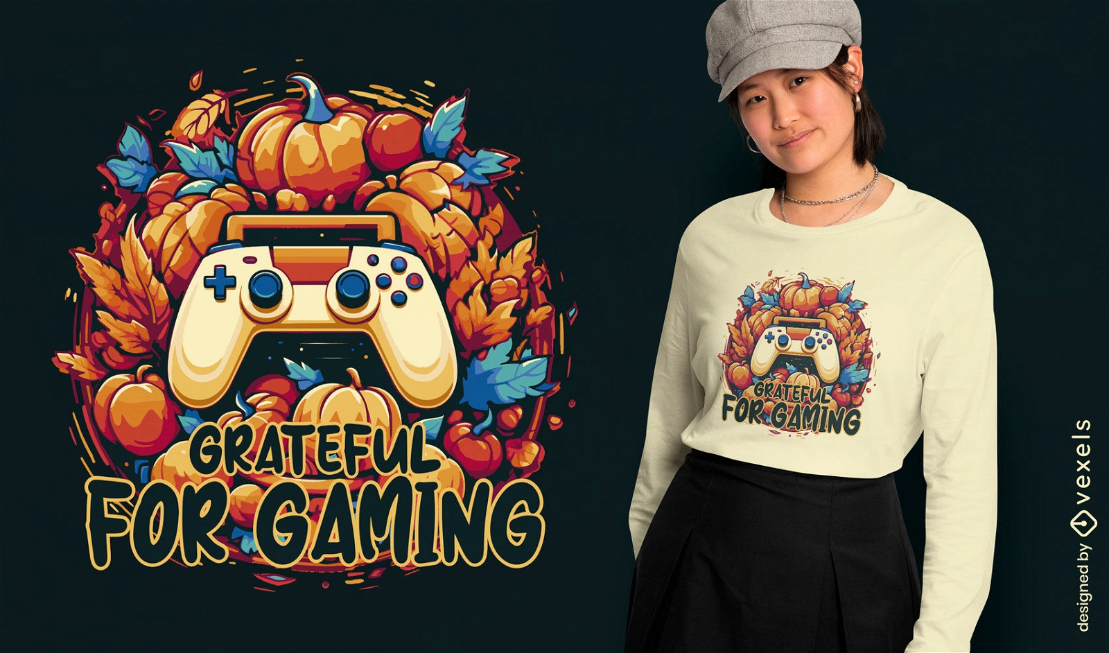 Gaming thanksgiving t-shirt design