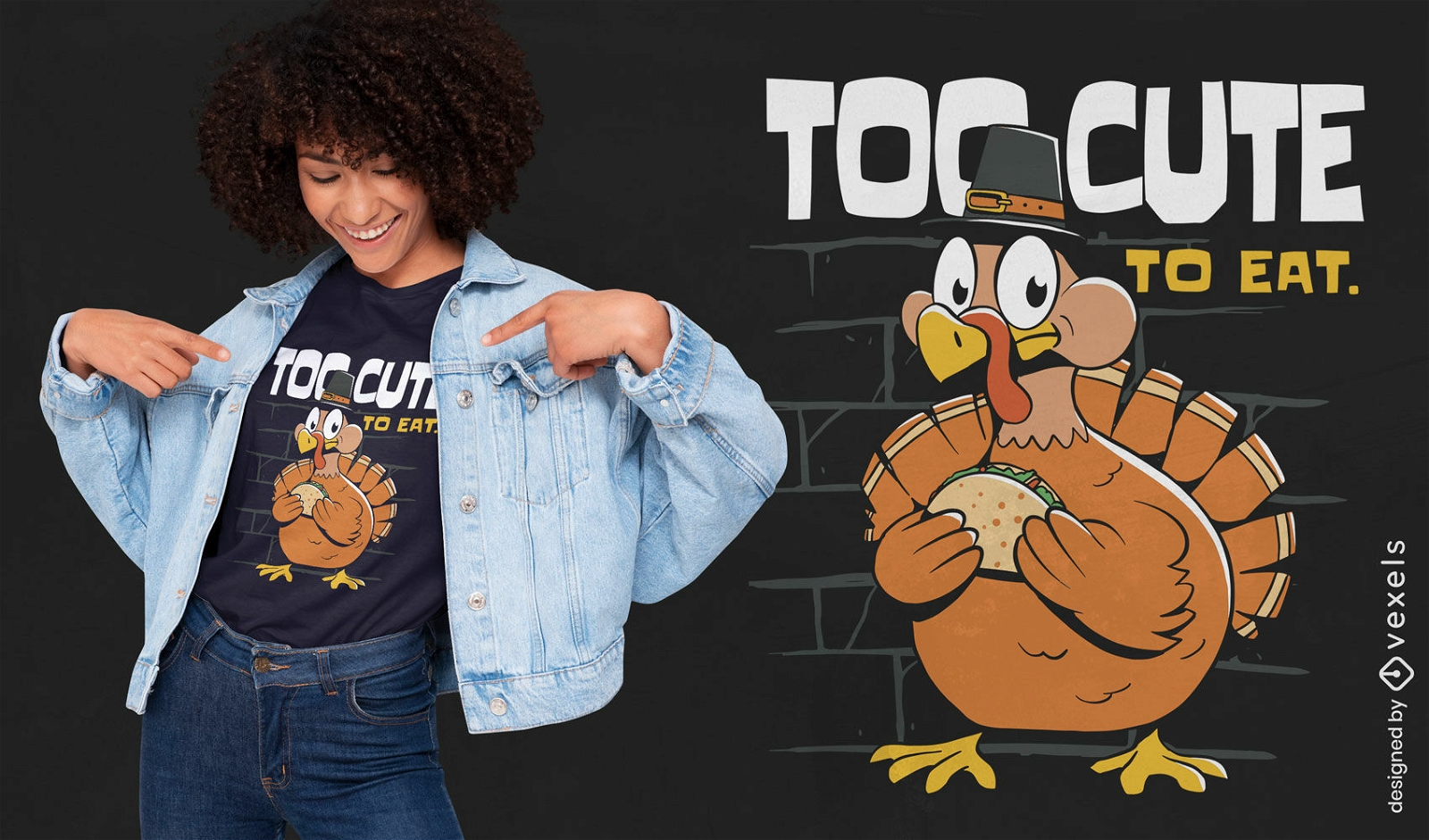 Thanksgiving cartoon turkey quote t-shirt design