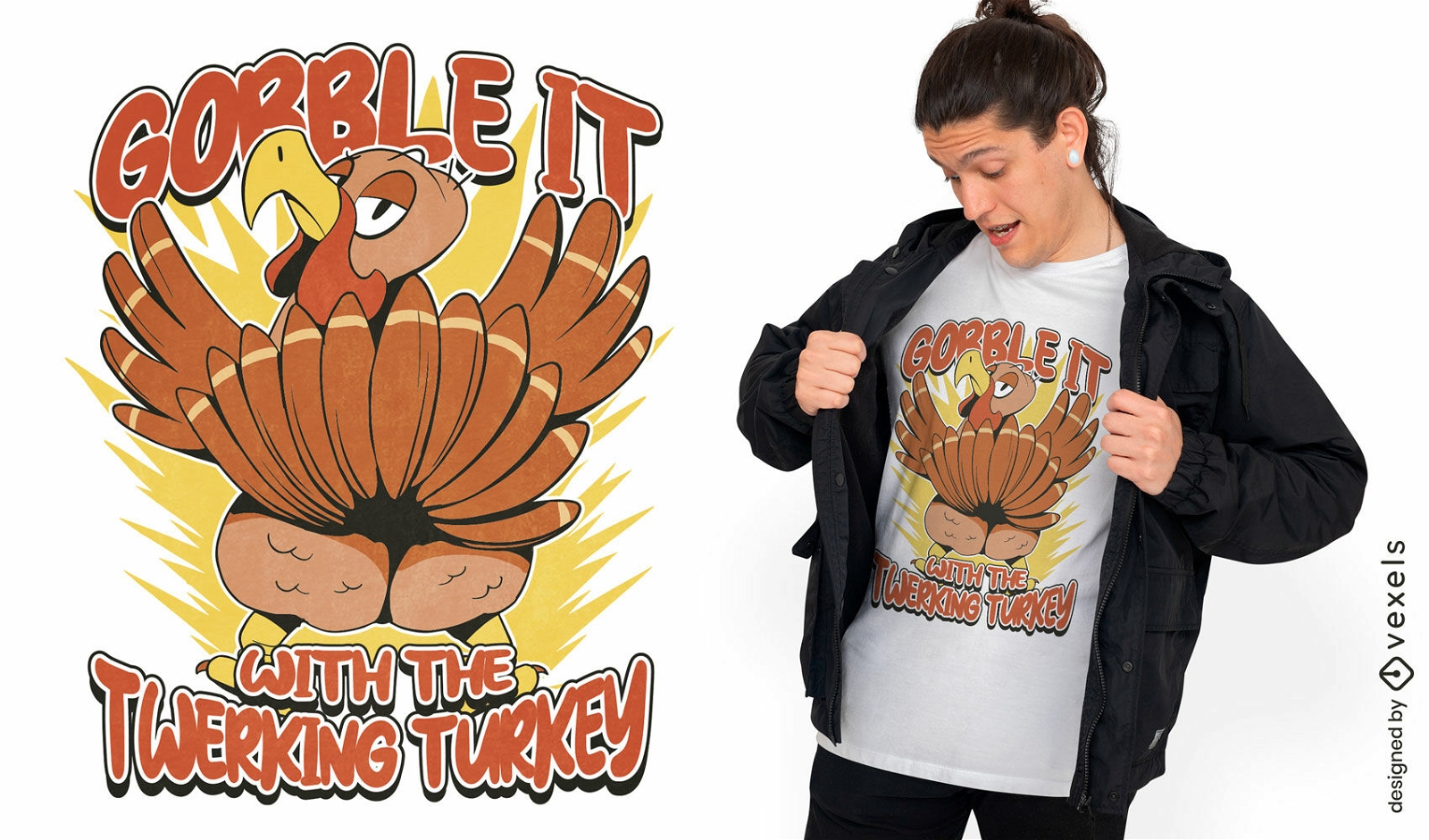 Twerking turkey t-shirt design