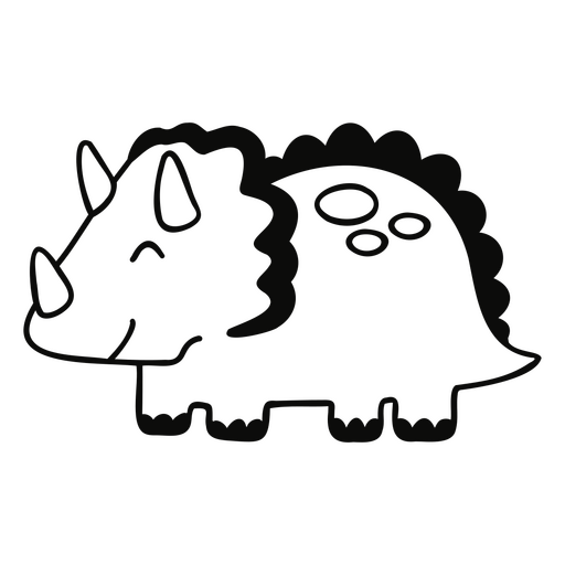 Black triceratops draw PNG Design