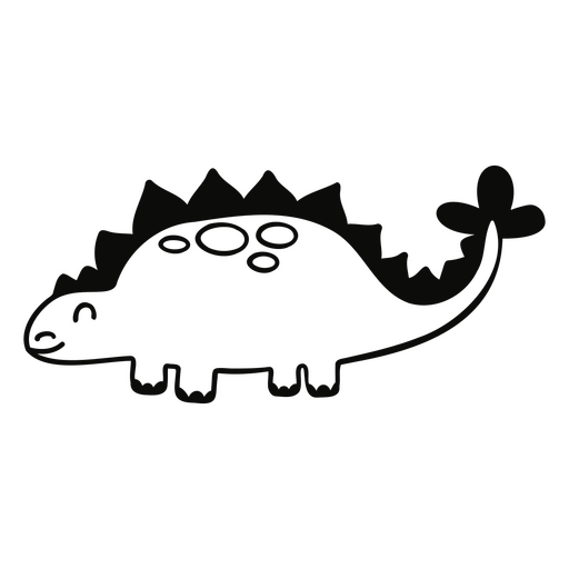 Black drawing of a dinosaur PNG Design