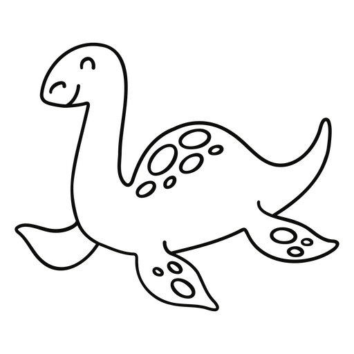 Black and white drawing of a dinosaur PNG Design