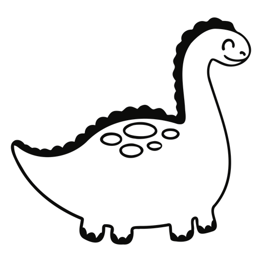 Black silhouette of a dinosaur PNG Design