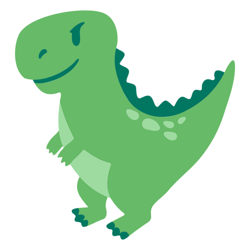 Green cute t - rex is standing PNG Design