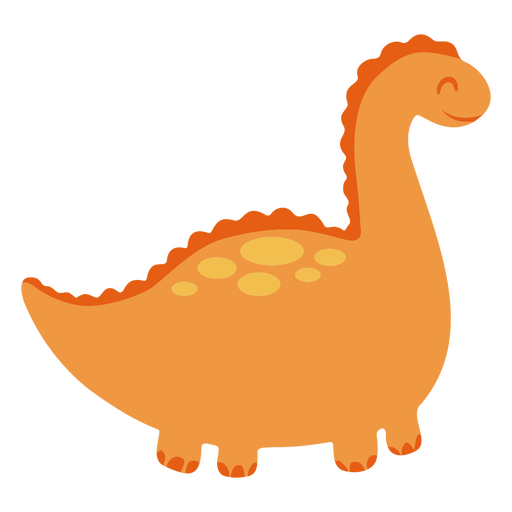 Orange dinosaur is standing PNG Design