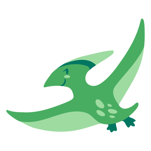 Green dinosaur flying in the air PNG Design