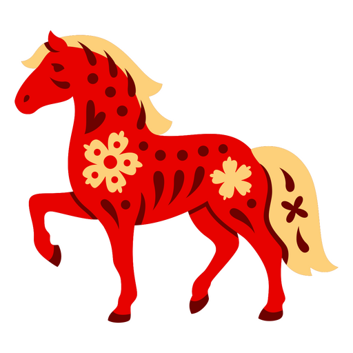 Playful red horse illustration PNG Design