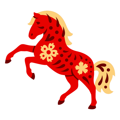Diseño de ilustración de caballo con estampado floral colorido Diseño PNG