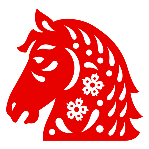 Design elegante com silhueta de cavalo e detalhes florais. Desenho PNG