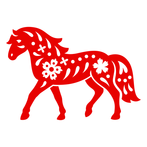 Diseño de silueta de caballo con estampado colorido para camiseta Diseño PNG