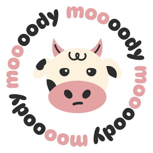 Diseño de vaca juguetón con cita divertida y melancólica. Diseño PNG