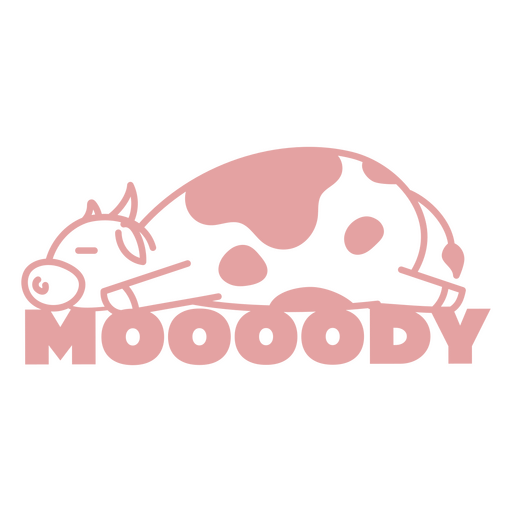 Gráfico divertido de vaca con un juego de palabras para ropa informal. Diseño PNG