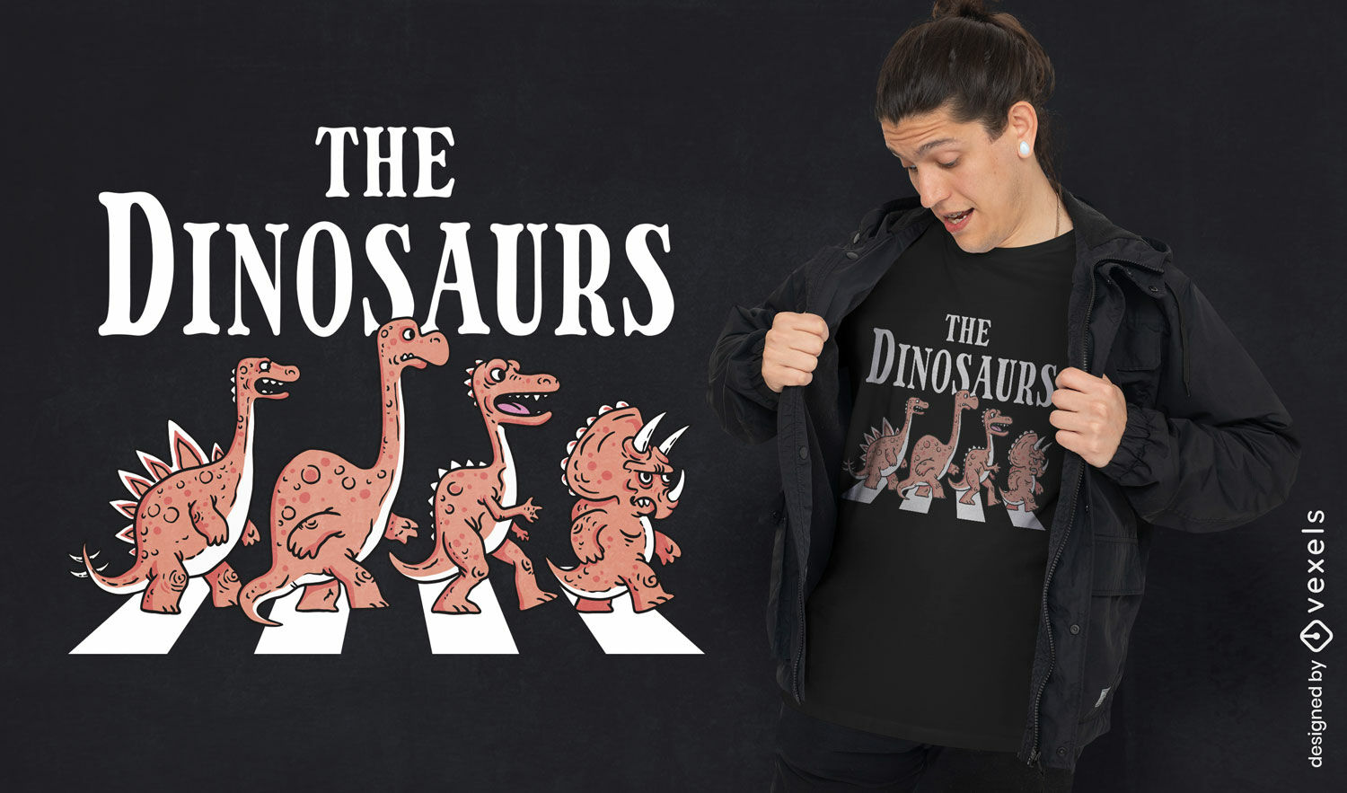 Design de camiseta com paródia de dinossauros