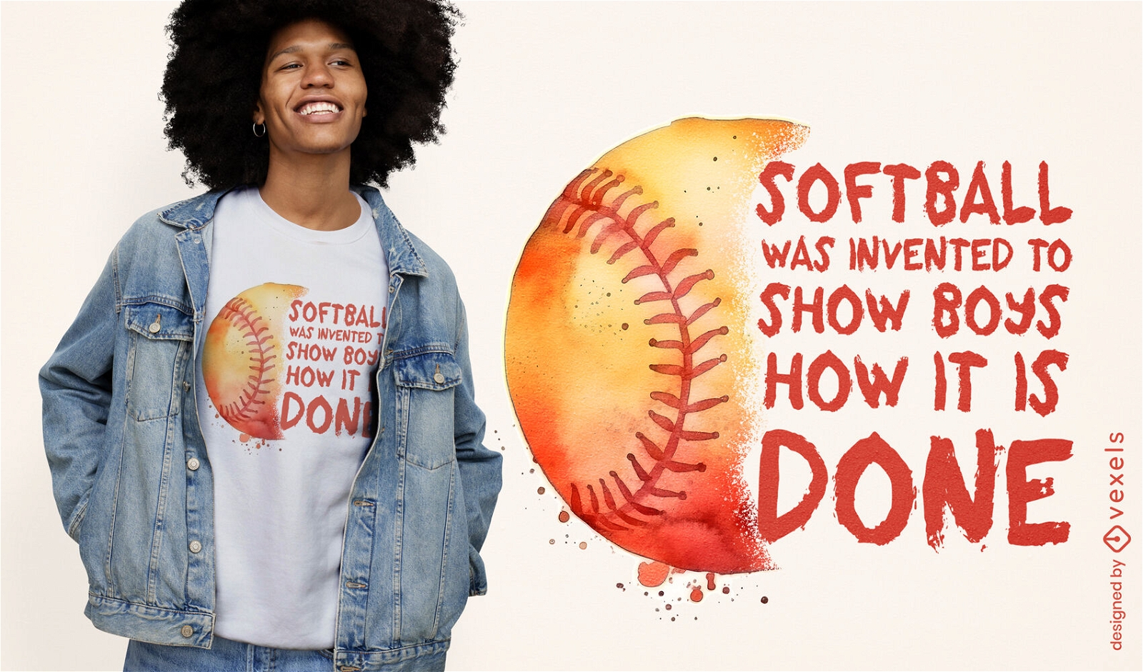 Dise?o de camiseta de empoderamiento de softbol.