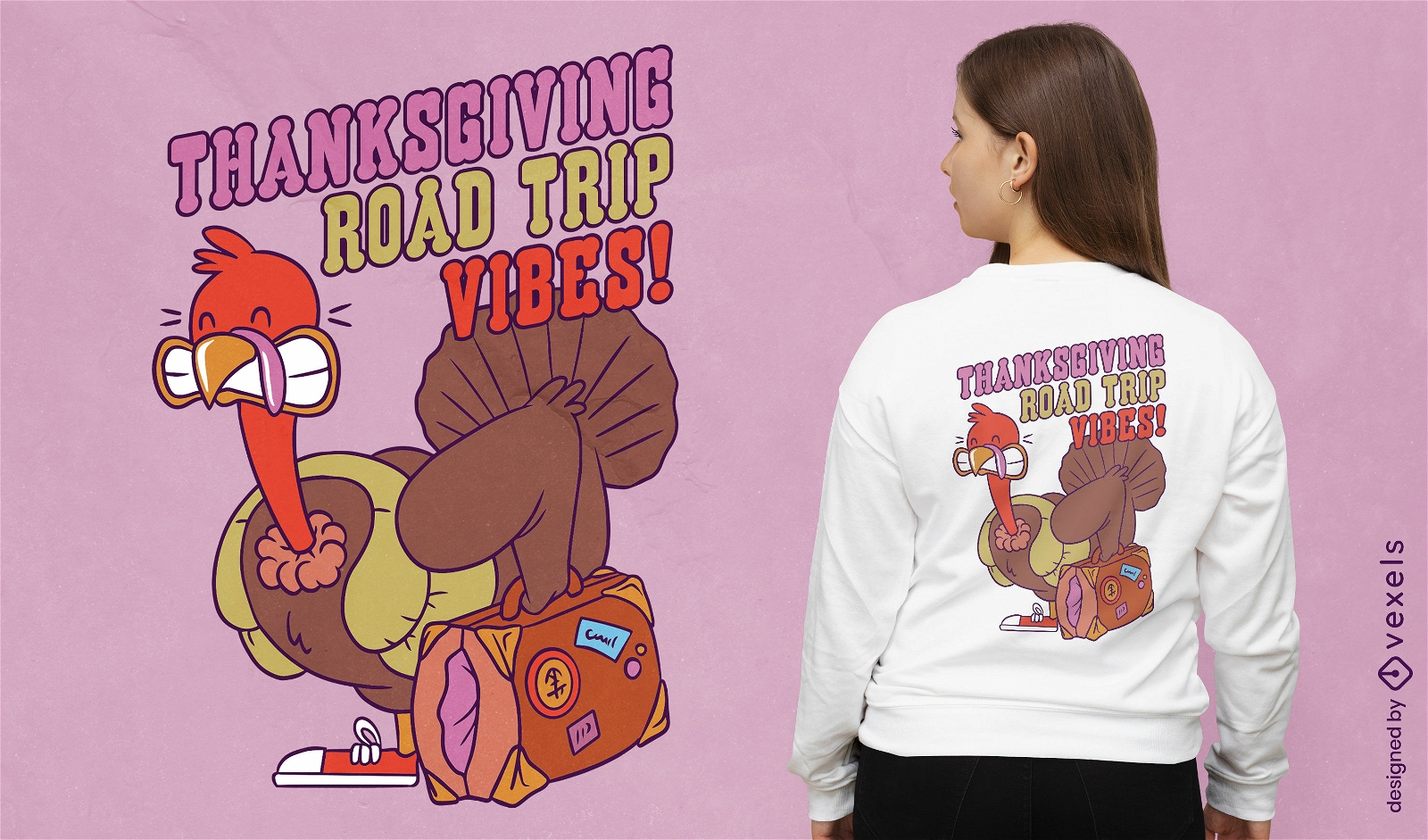 Thanksgiving roadtrip t-shirt design