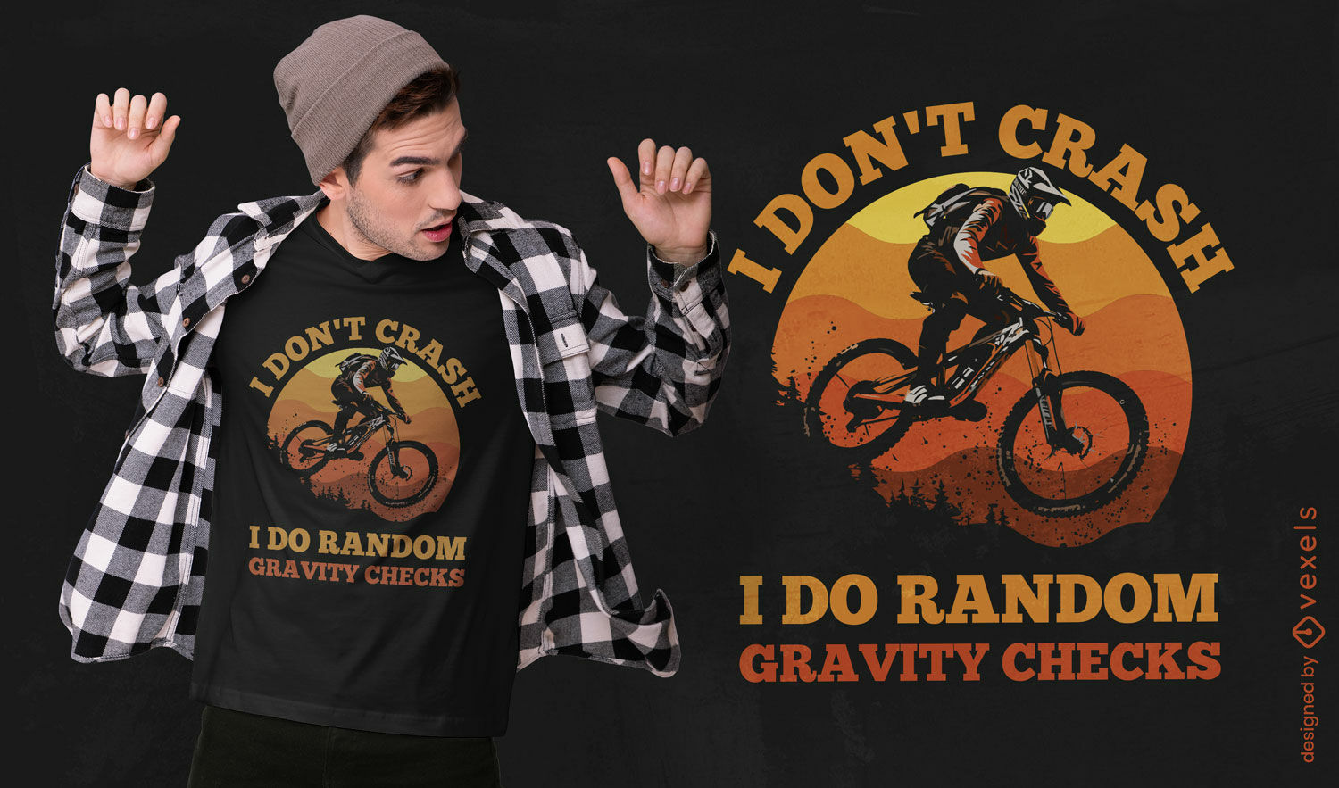 Diseño de camiseta divertida con cita de motociclista.