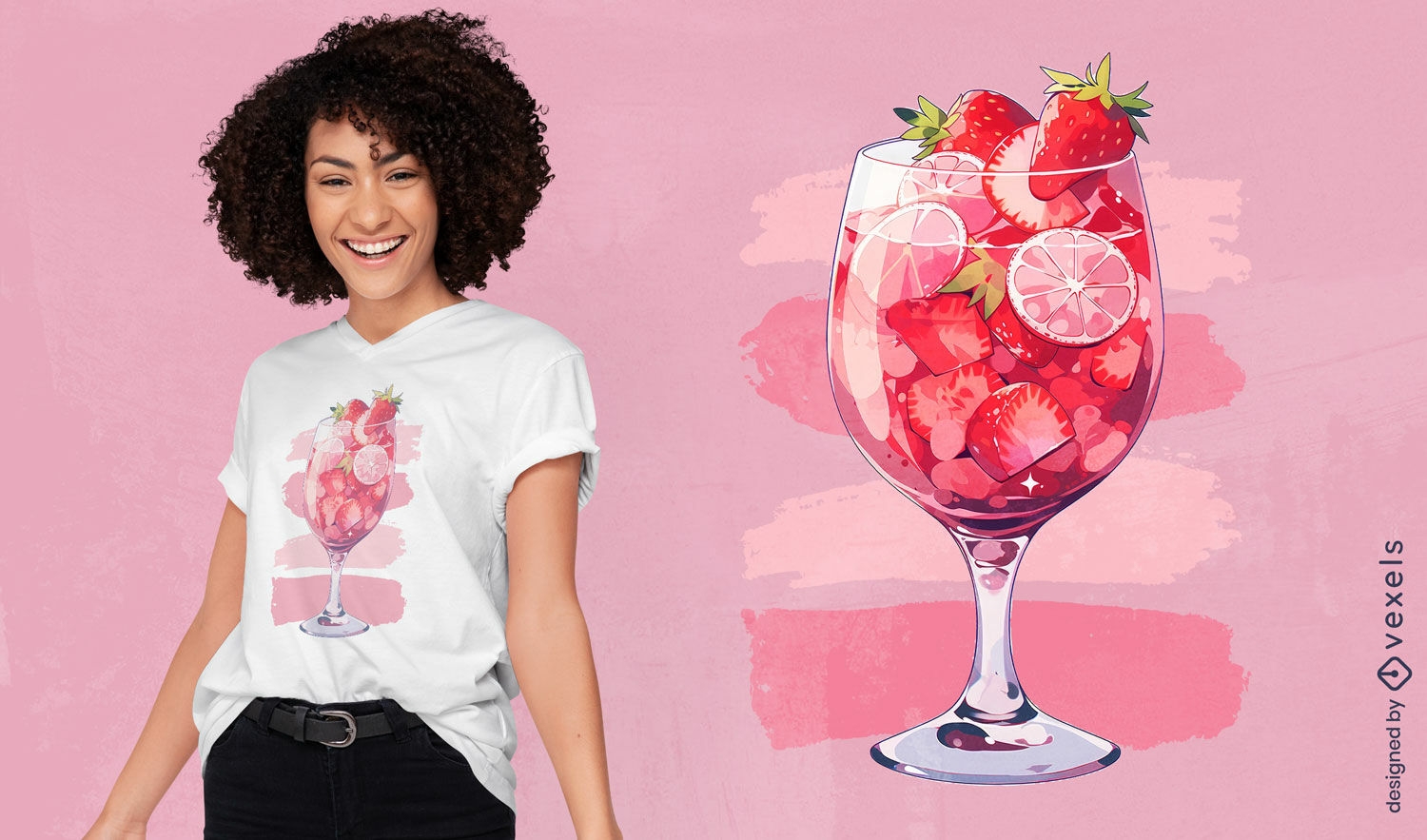 Design de camiseta para coquetel de frutas silvestres