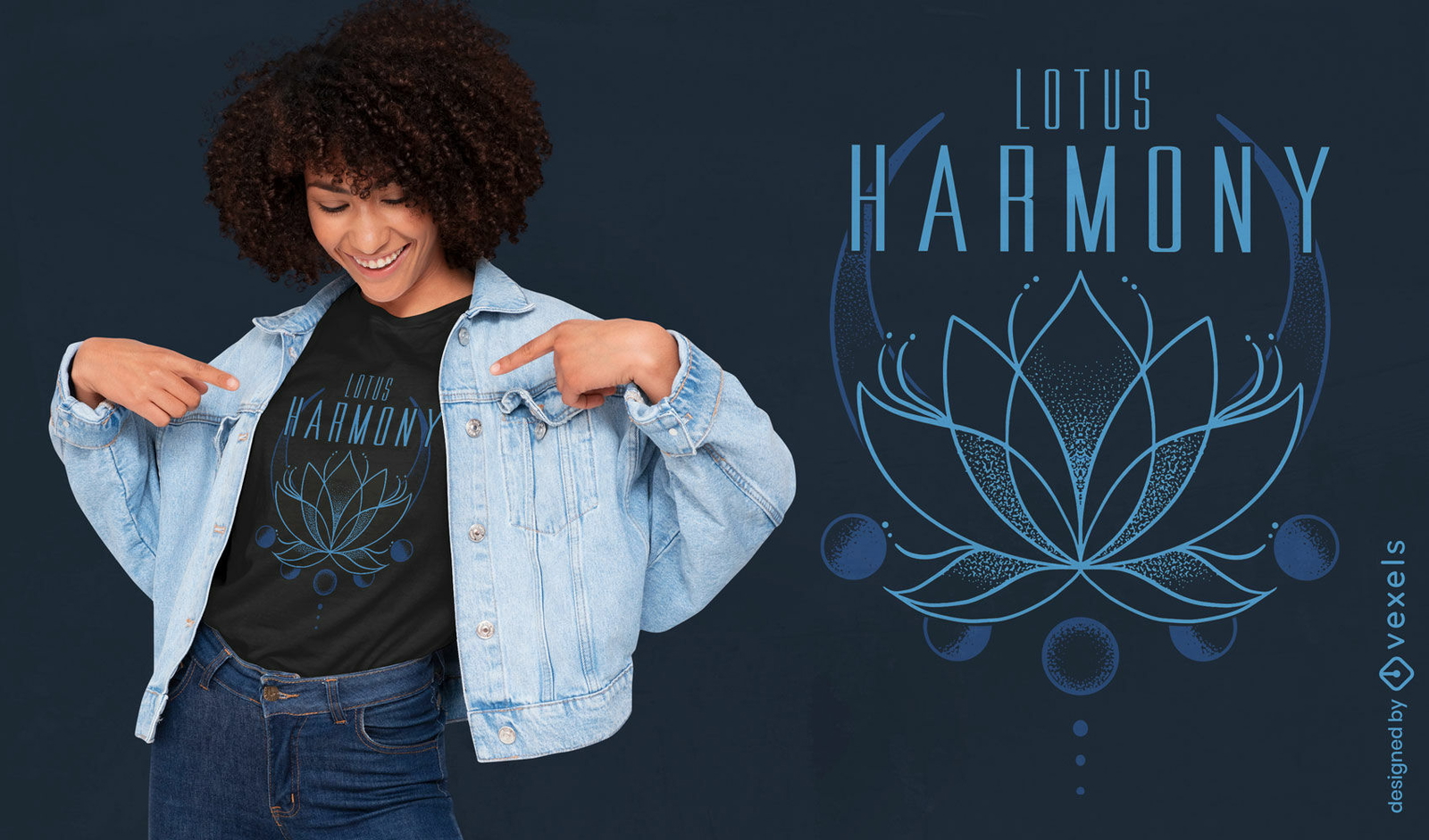 Design de camiseta de harmonia de lótus