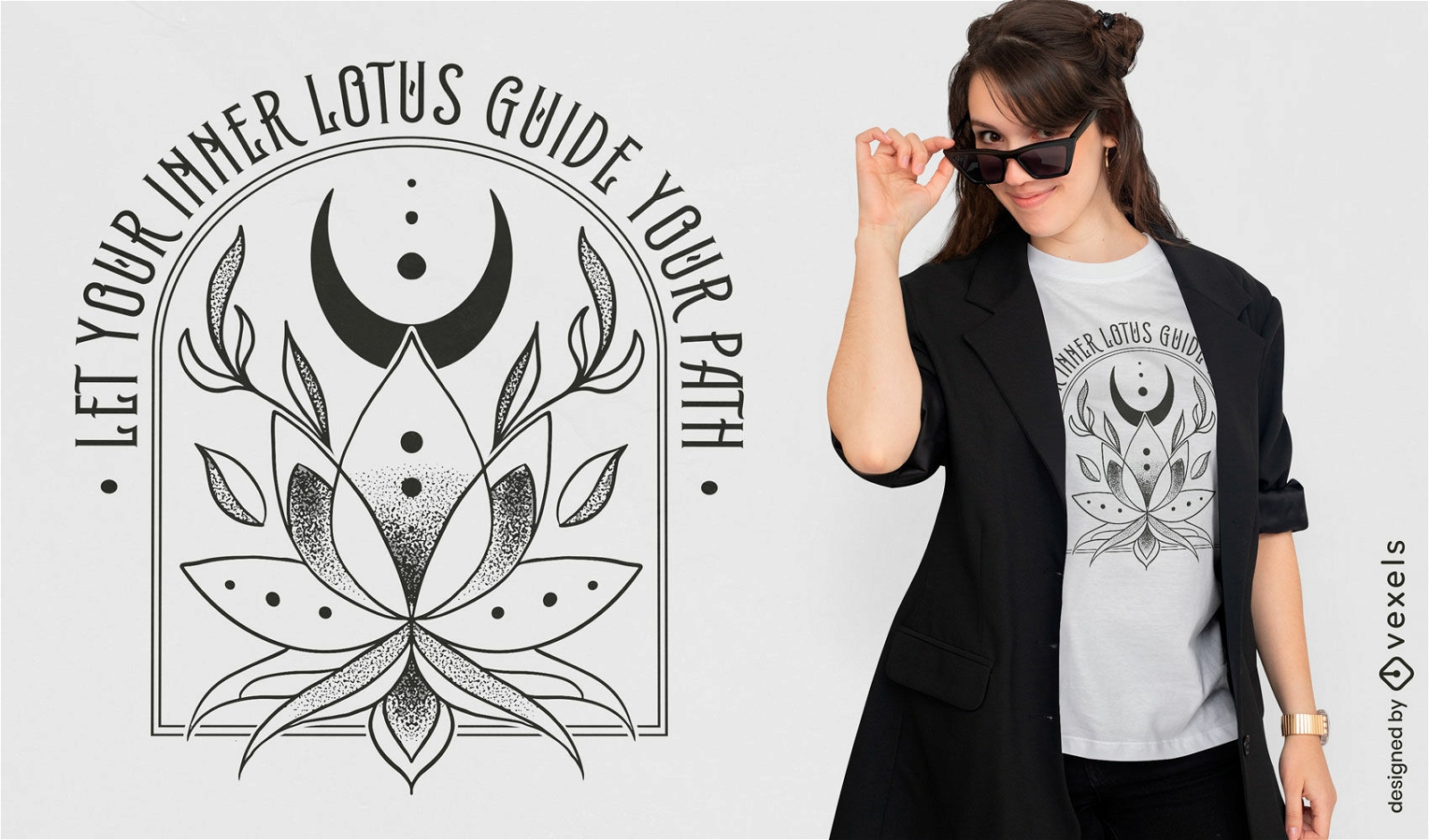 T-Shirt-Design mit innerer Lotusblume