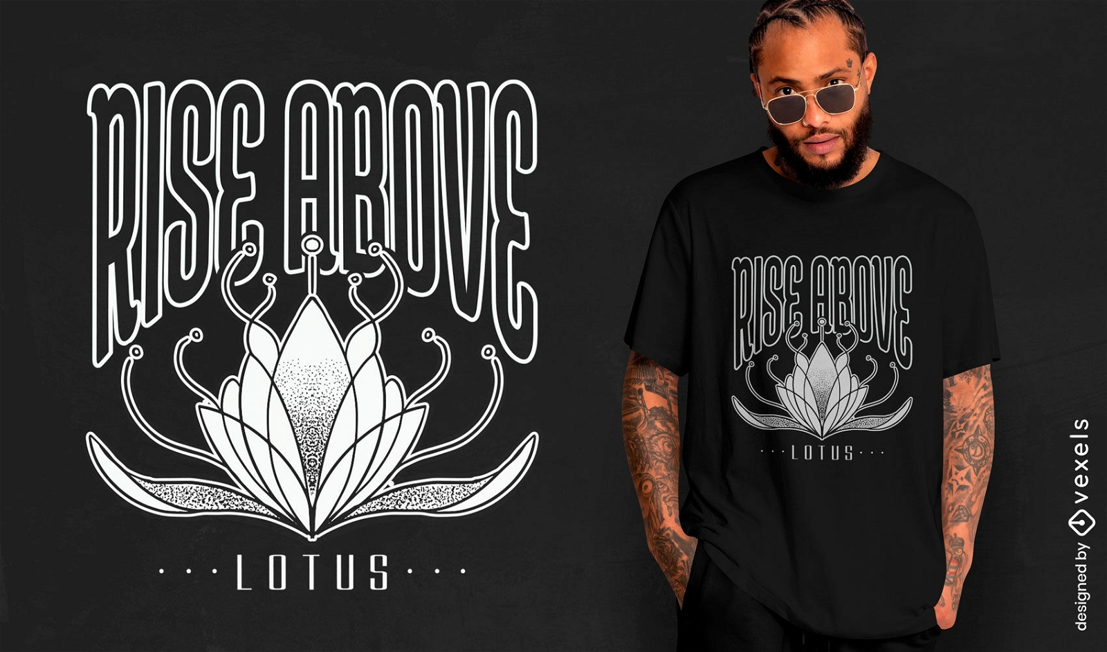 Erhebe dich über das Lotus-T-Shirt-Design