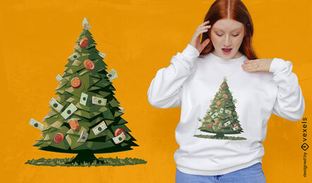 Money Tree T-shirt Design PSD Editable Template