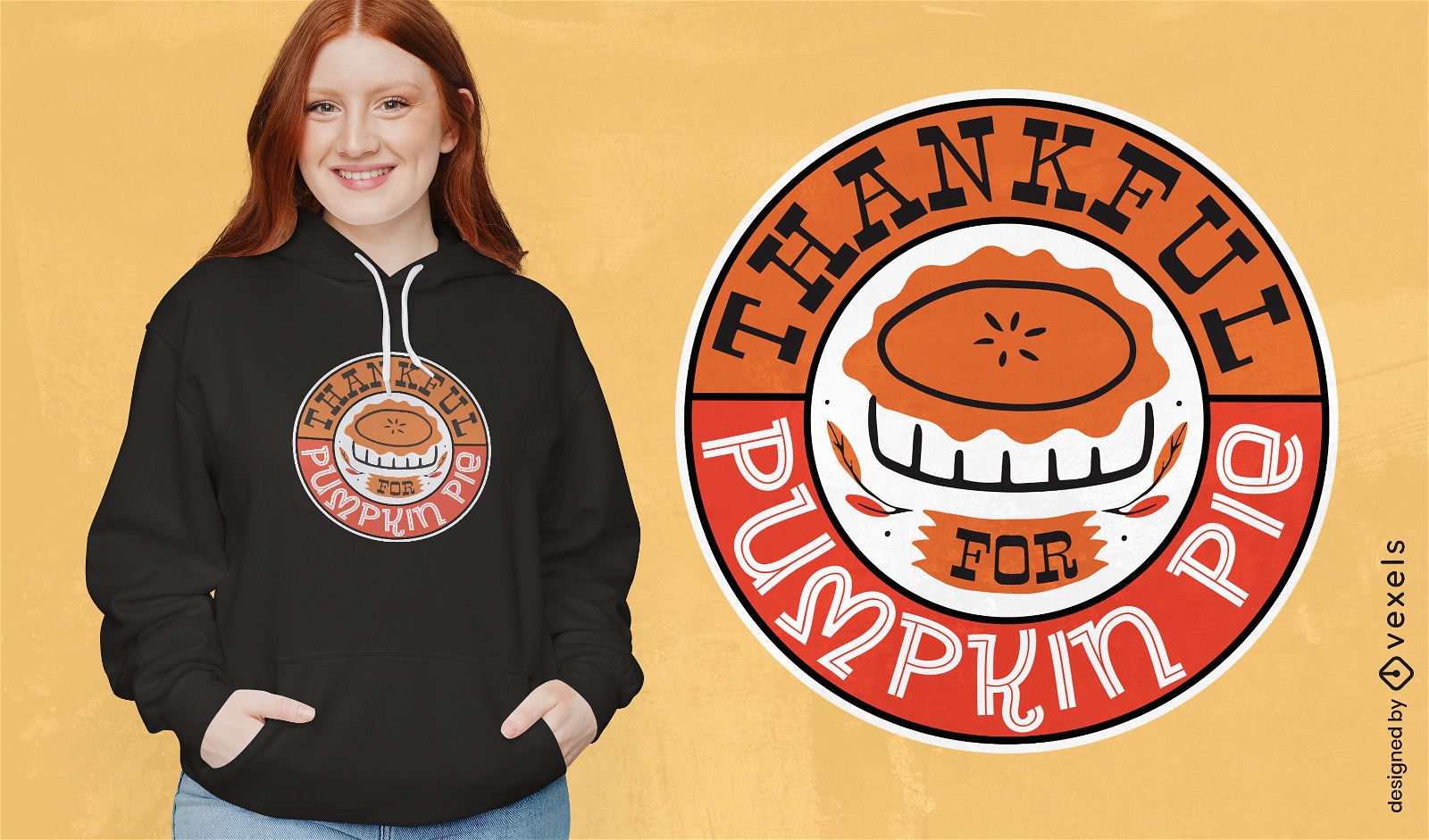 Thankful for pumpkin pie t-shirt design