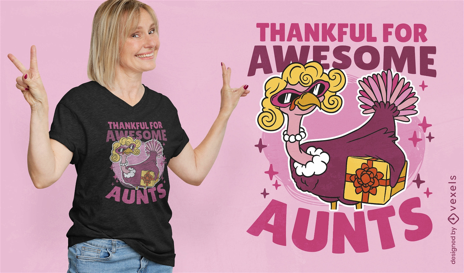 Blonde turkey animal cartoon t-shirt design
