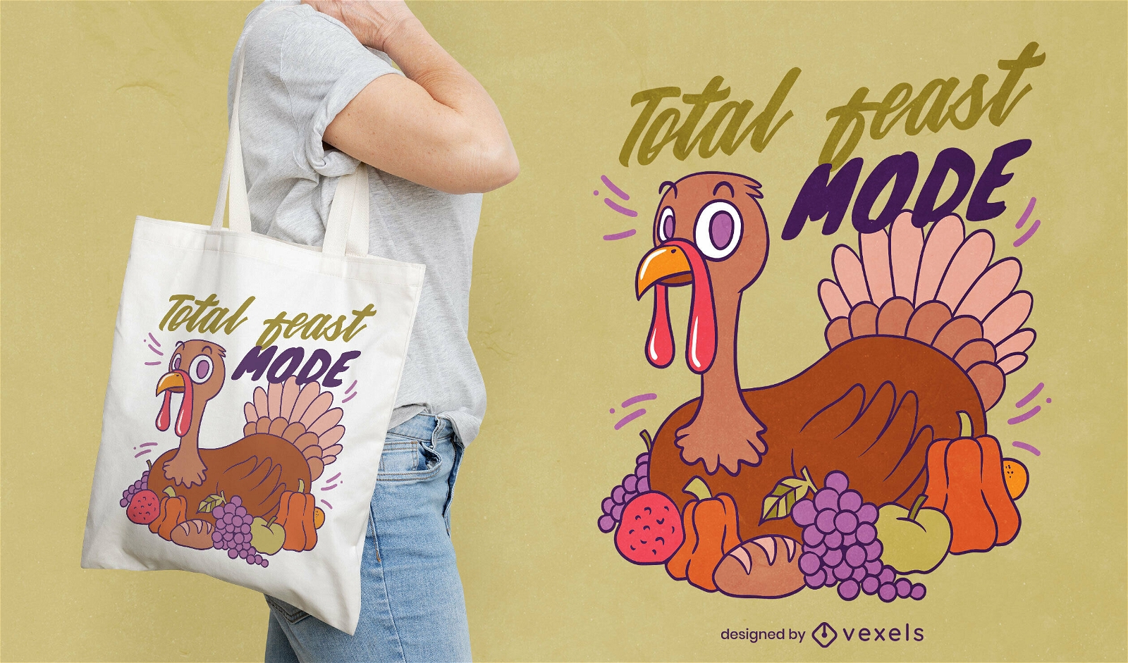 Turkey for thanksgiving tote bag design