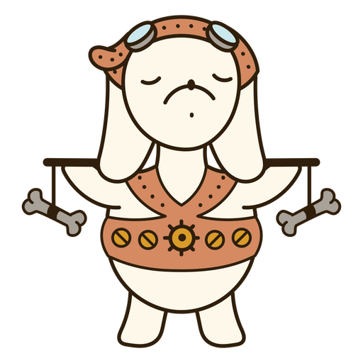 Diseño de perro de dibujos animados divertido con gafas de aviador. Diseño PNG