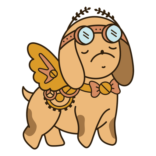 Ilustração divertida de cachorro steampunk Desenho PNG
