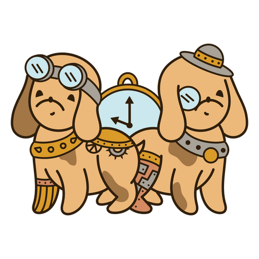 Ilustración caprichosa de un perro con accesorios vintage Diseño PNG