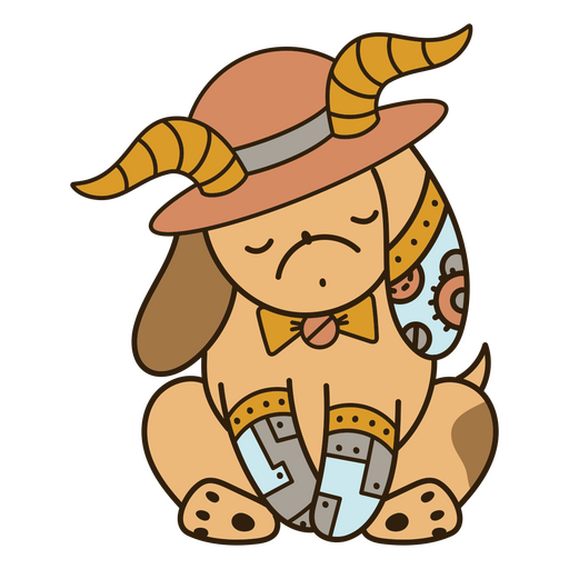 Ilustración caprichosa de un perro mecánico Diseño PNG
