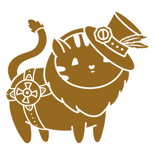 Charming steampunk lion illustration PNG Design