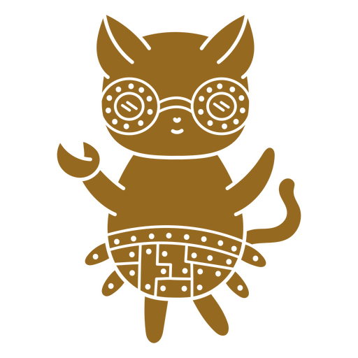 Skurriles Roboter-Katzen-Charakterdesign PNG-Design