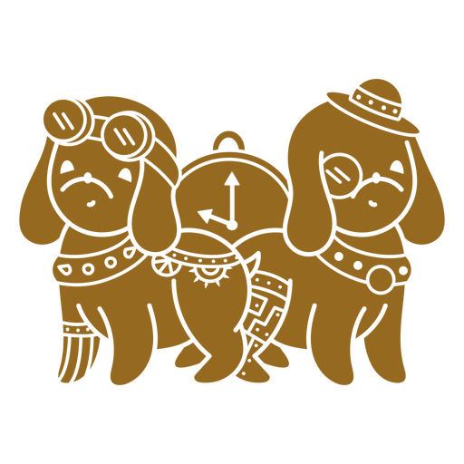 Diseño de perro divertido con accesorios steampunk. Diseño PNG
