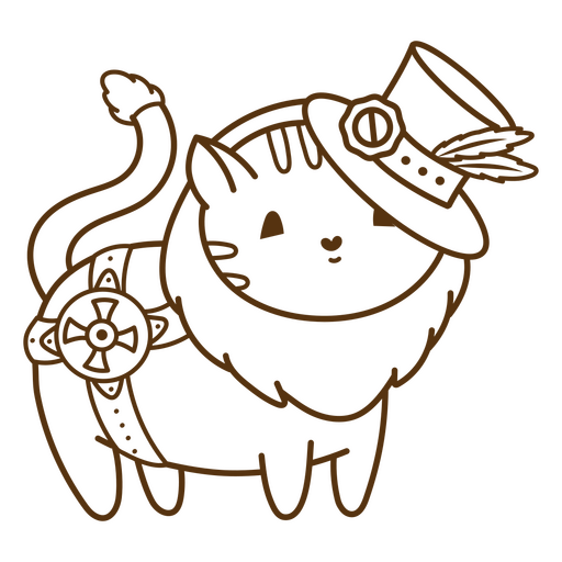 Playful cartoon cat lion design PNG Design