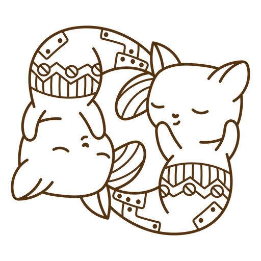 Playful robotic cat design PNG Design