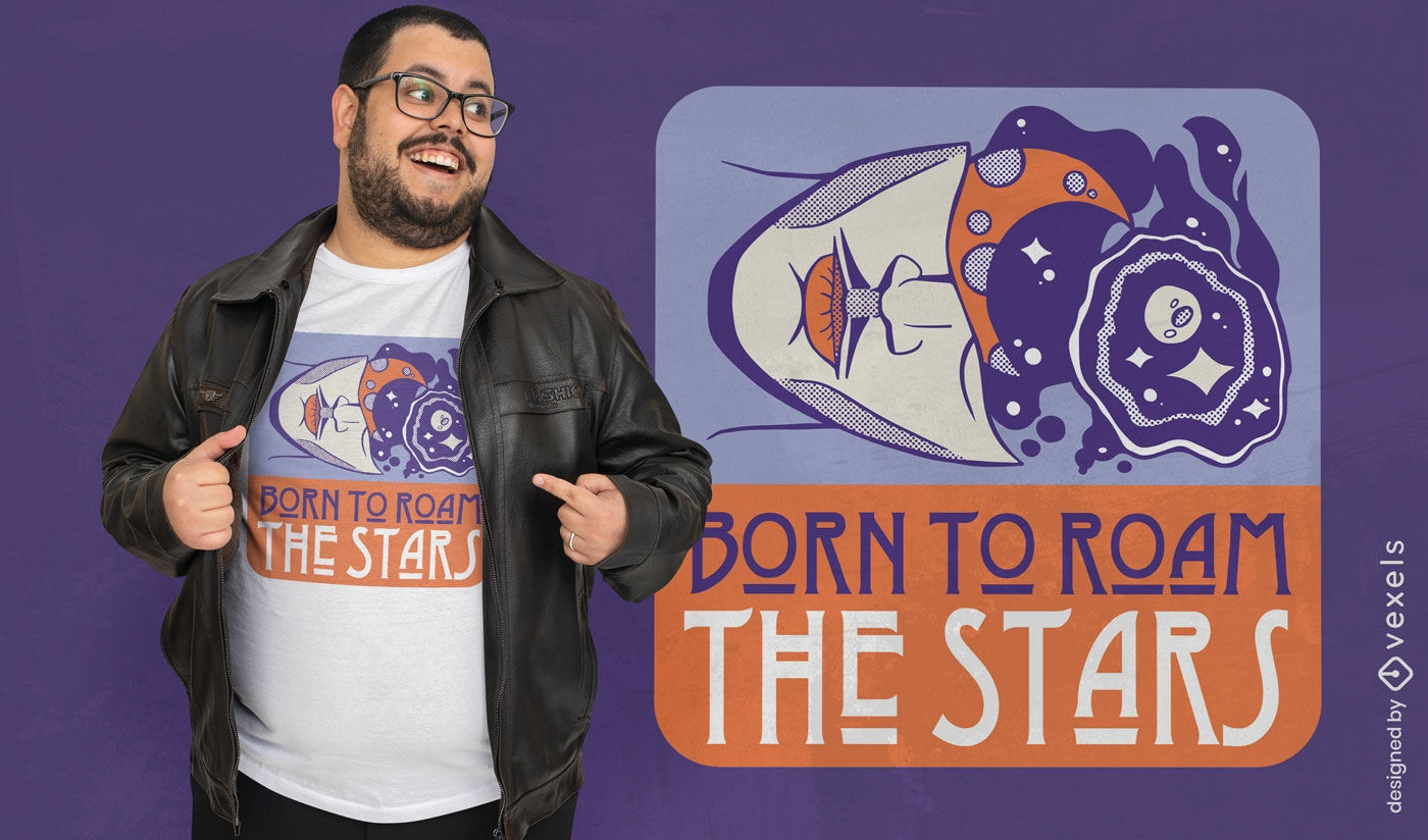 Geboren, um das T-Shirt-Design der Sterne zu durchstreifen