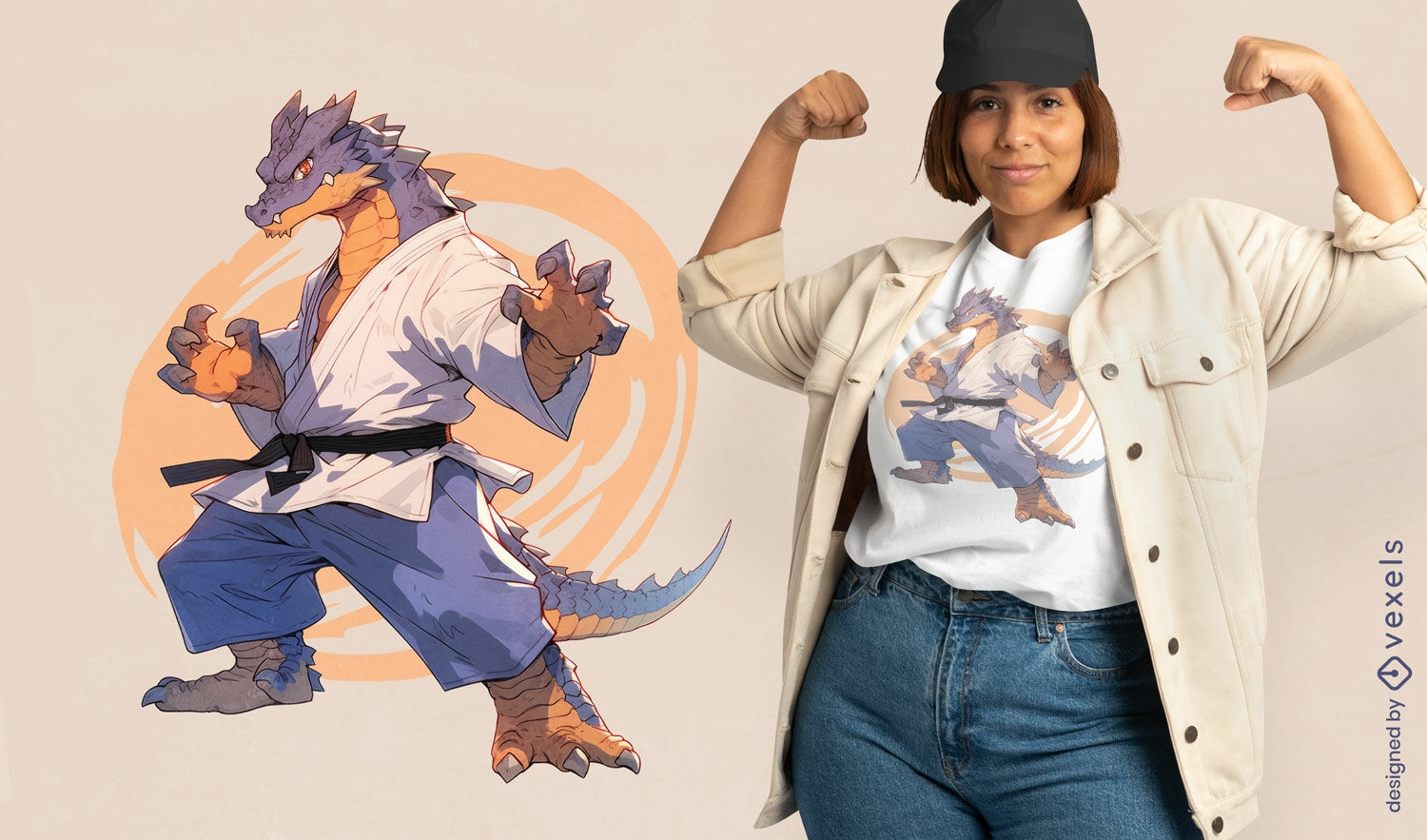 Dragon karate t-shirt design