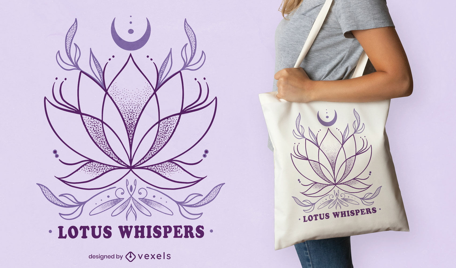 Diseño de bolso de mano Lotus susurros