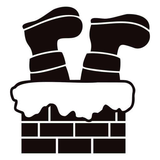 Whimsical christmas chimney design with boots PNG Design