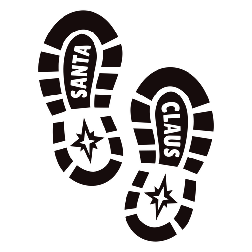 Par de sapatos com Papai Noel Desenho PNG