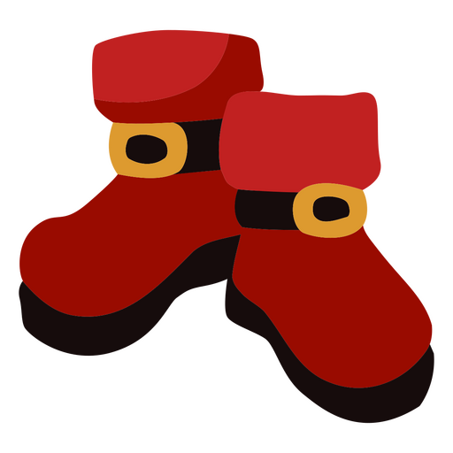Par de botas rojas con hebillas doradas Diseño PNG