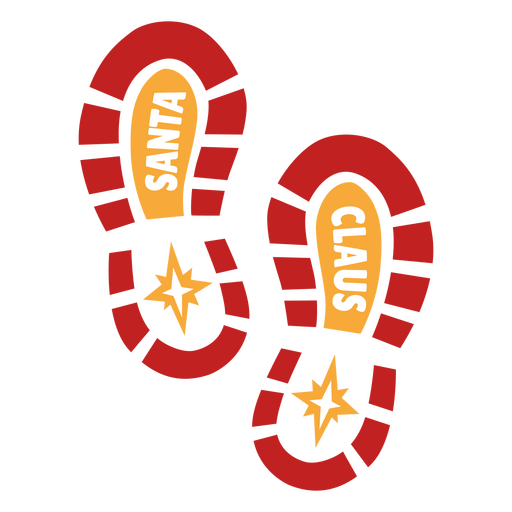 Santa claus playful footprints design PNG Design