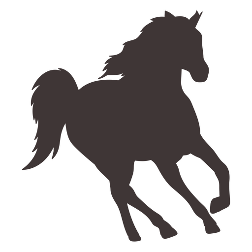 Silueta dinámica de un caballo encabritado Diseño PNG