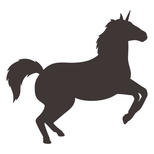 Elegante silueta de un diseño de caballo mítico. Diseño PNG