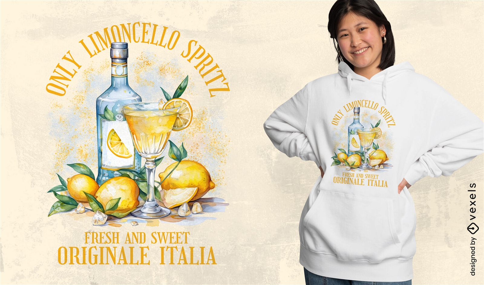 Limoncello Spritz recipe t-shirt design